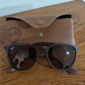 Ray-Ban Brown Erika Sunglasses with Leather Case
